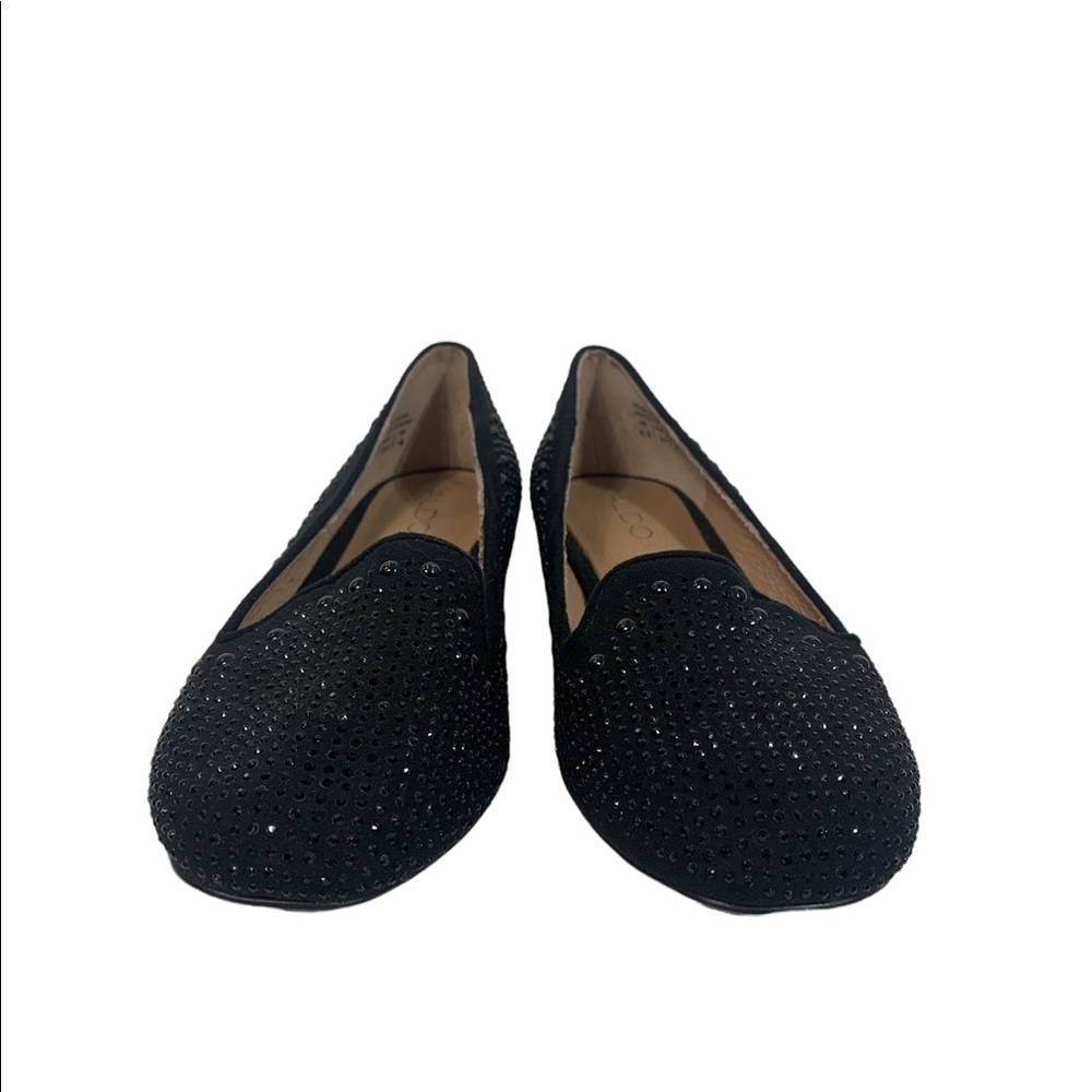 - ALDO Black Jeweled Rhinestone Loafers Slip-on Flats Shoes - Picture 3 of 10